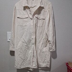 ivy jane Cream Utility Shirt Jacket with Front Pockets